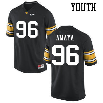 Youth #96 Lucas Amaya Iowa Hawkeyes College Football Jerseys Sale-Black